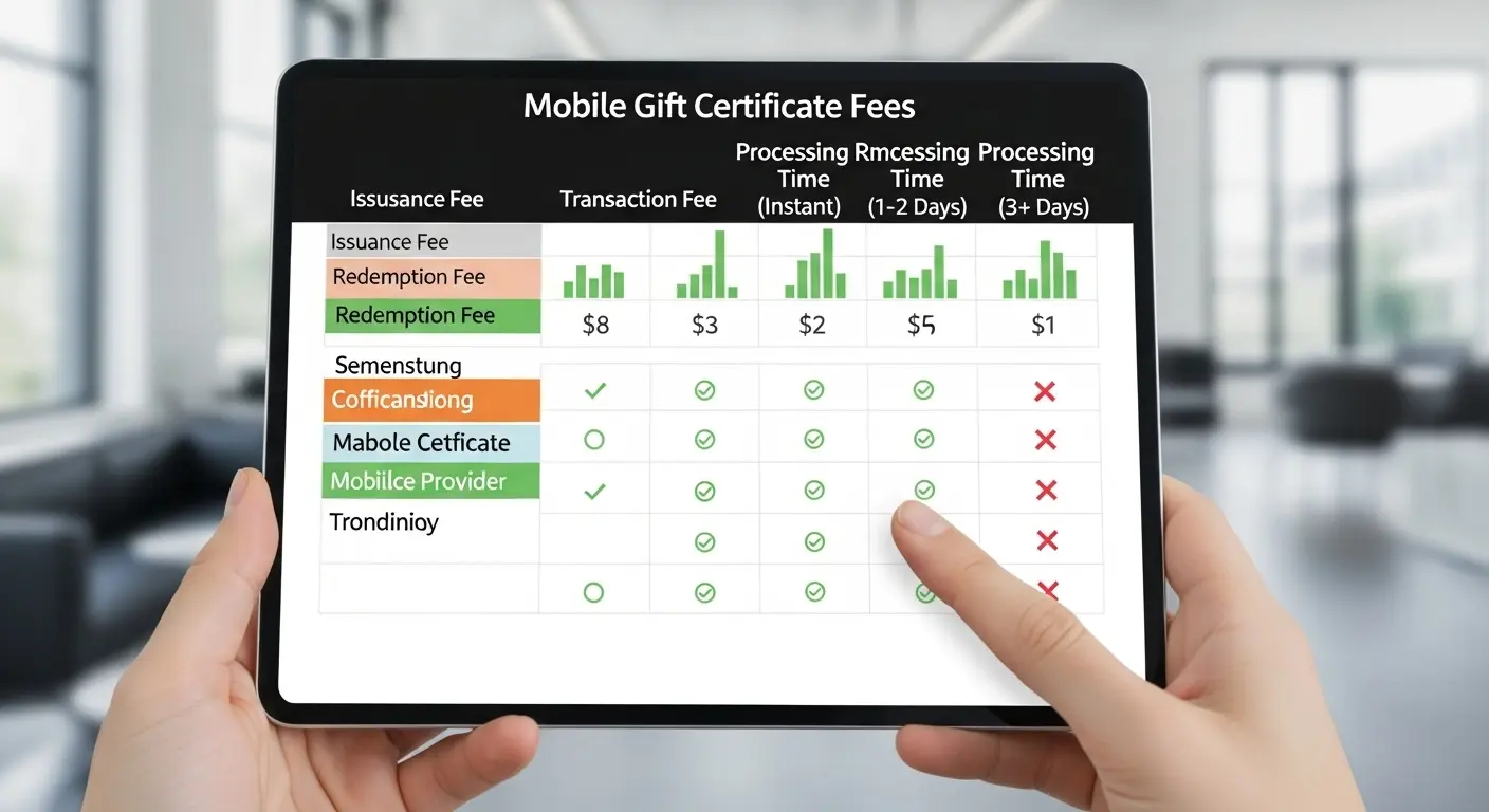 모바일상품권 수수료와 시간 비교 차트를 확인하는 장면