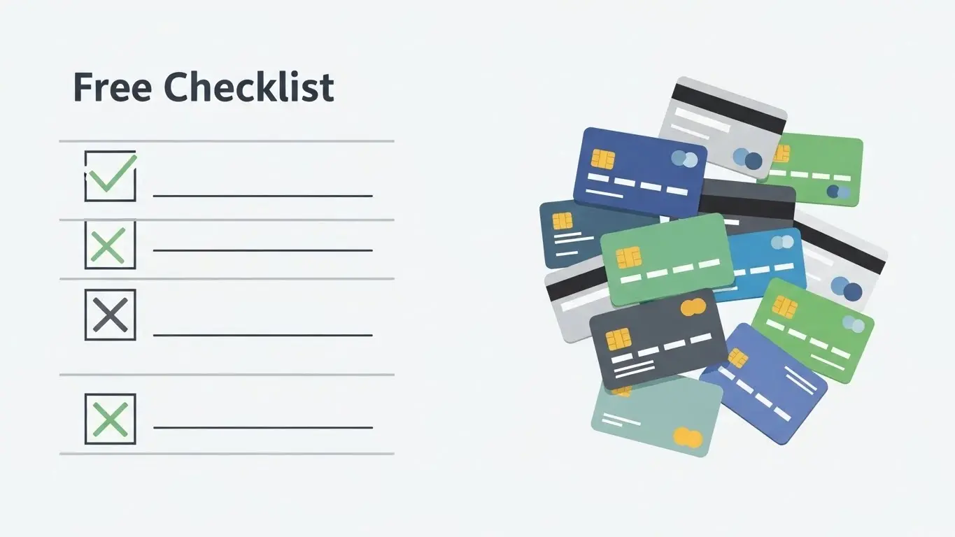 신용카드 잔여 한도 현금화 수수료 비교 체크리스트 일러스트