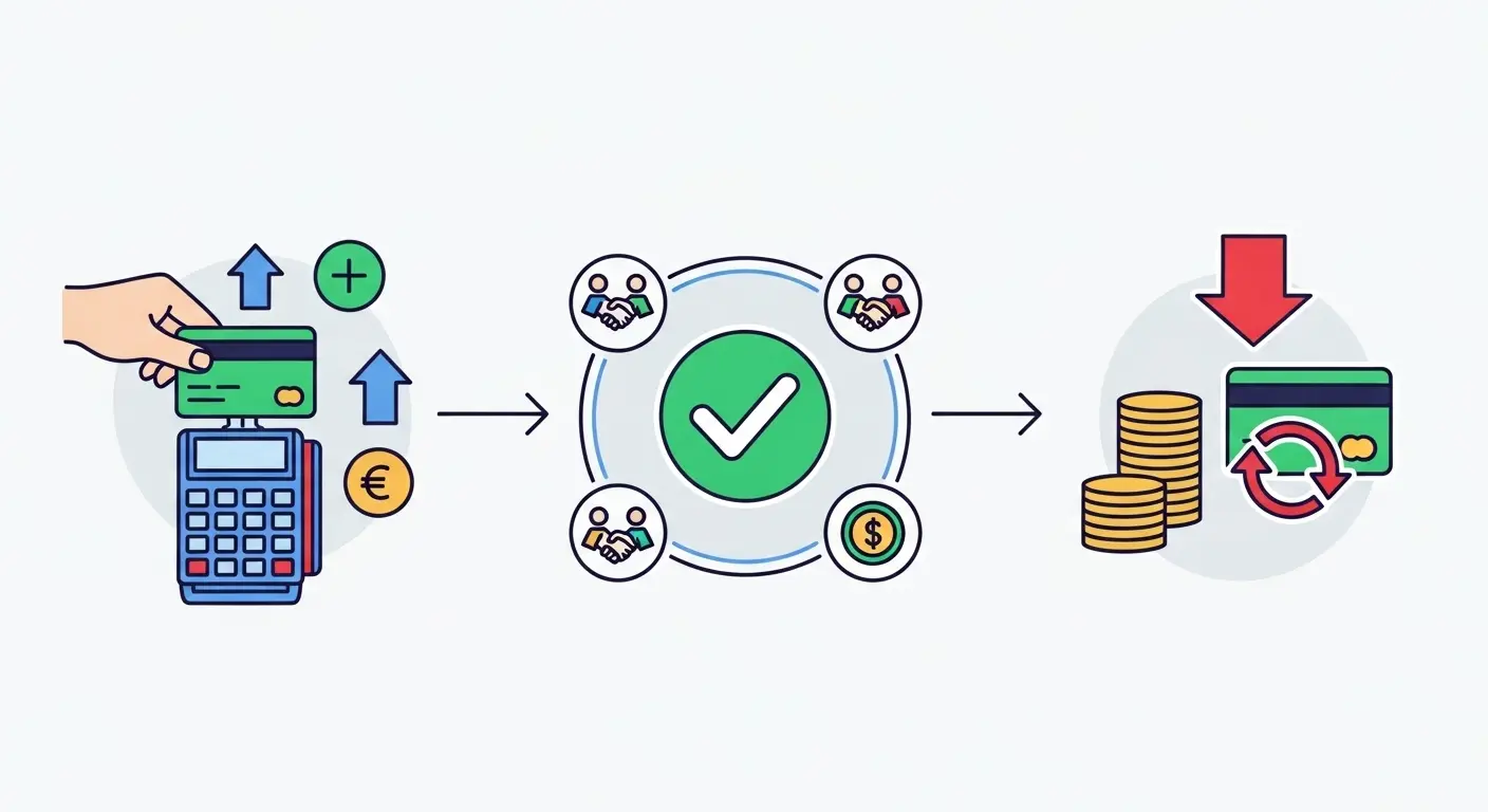 신용카드 현금화의 합법적 절차 3단계를 나타낸 흐름 이미지