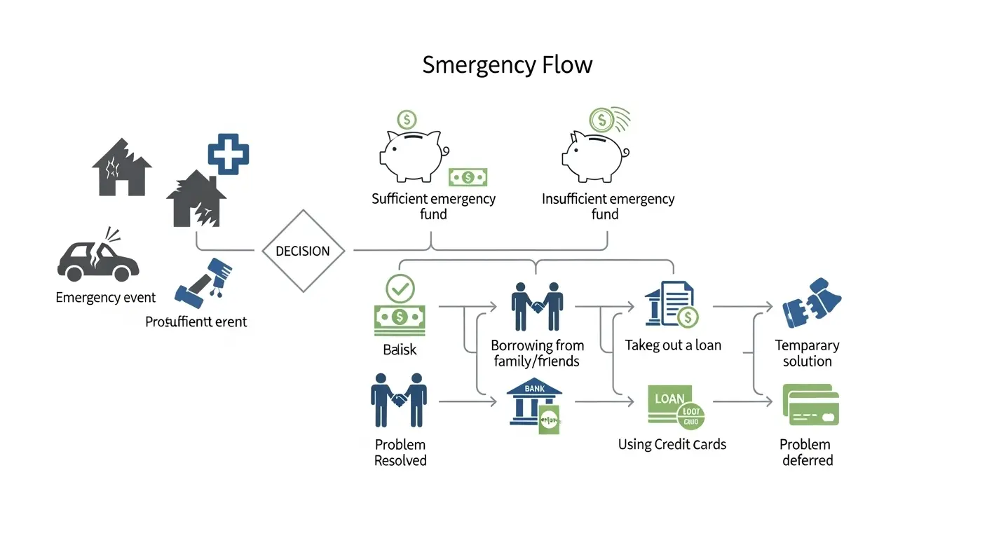 긴급 자금 해결을 위한 기본적인 금융 원칙을 시각적으로 표현한 이미지