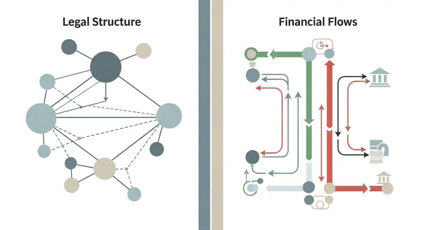 금융거래에서 법적·정책적 영향이 발생하는 흐름을 도식화한 이미지