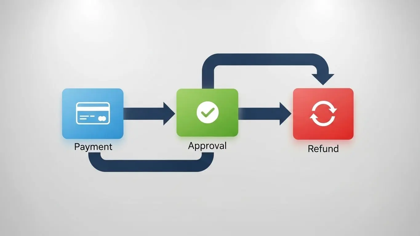 신용카드 결제와 환불 흐름 시각화 이미지