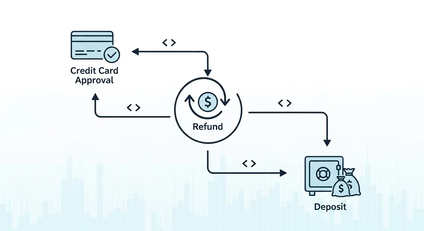 신용카드 결제·환불 절차 플로우차트 일러스트