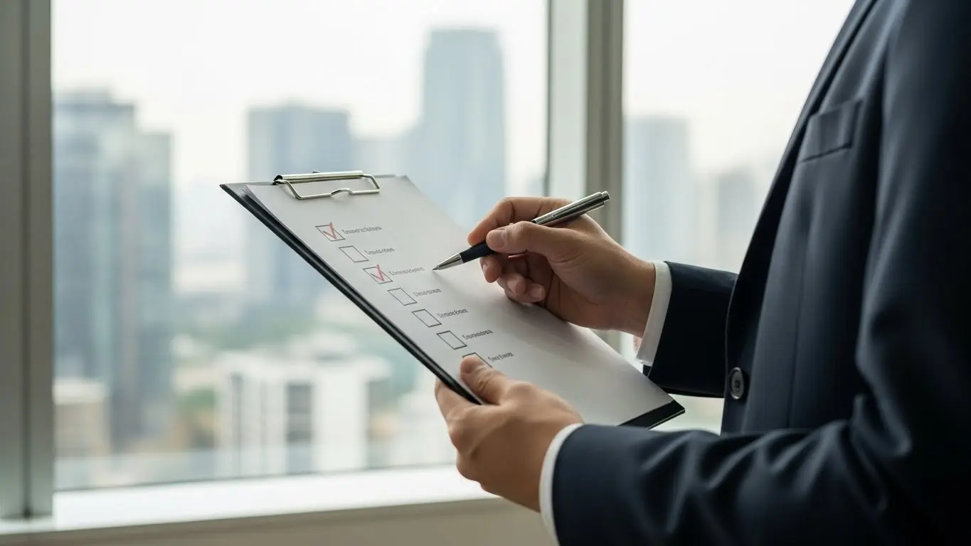 신용카드 현금화 업체 선택 시 체크리스트를 확인하는 이미지