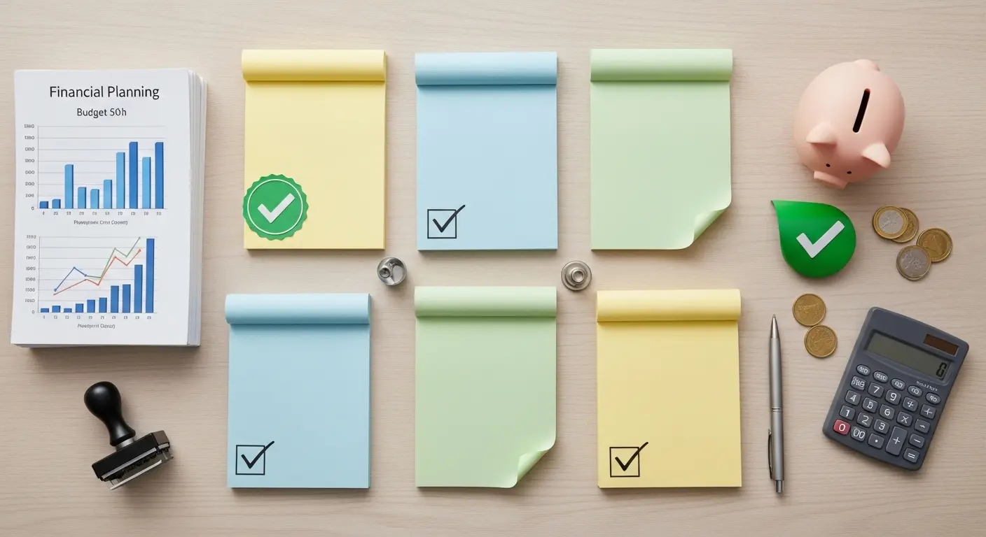 신용카드 유동화 전 확인해야 할 요소들을 상징하는 이미지