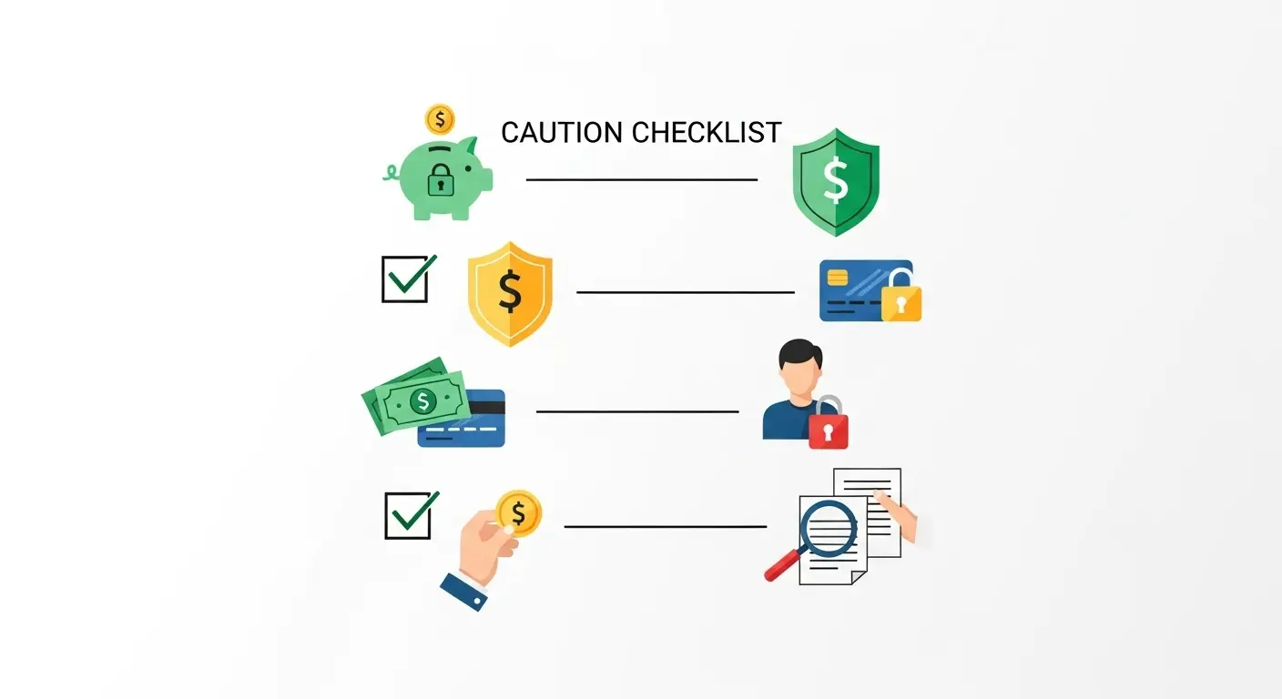 신용카드 현금화 이용 시 체크해야 할 주의사항 일러스트