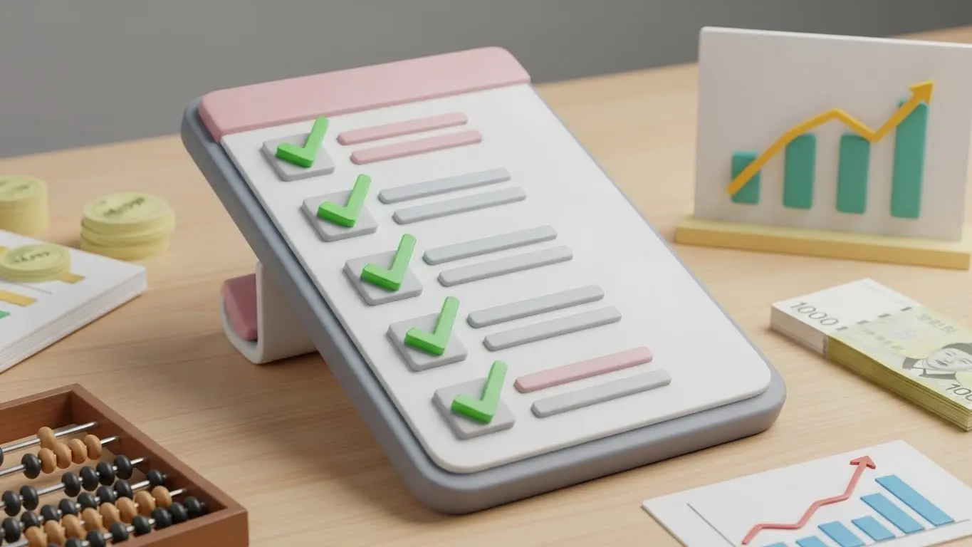 신용카드현금만들기 단계별 워크시트를 채우는 화면