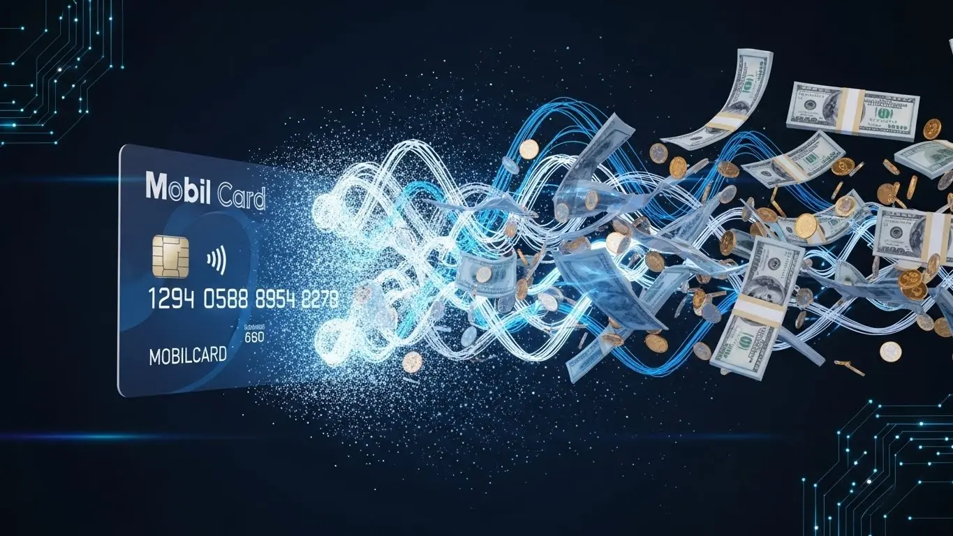 모빌카드 잔액이 디지털 자산에서 현금으로 안전하게 전환되는 개념도