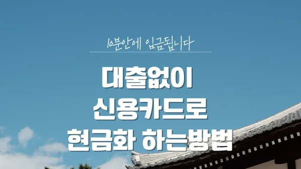 대출 없이 신용카드로 현금화하는 방법