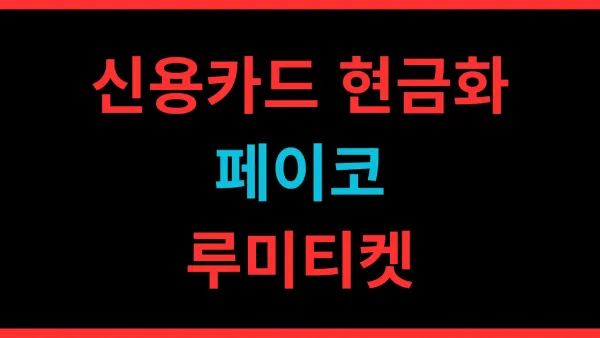 페이코 신용카드 현금화 후기