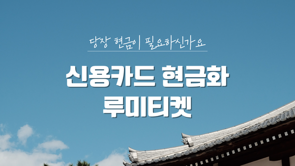 신용카드현금화수수료 확인방법